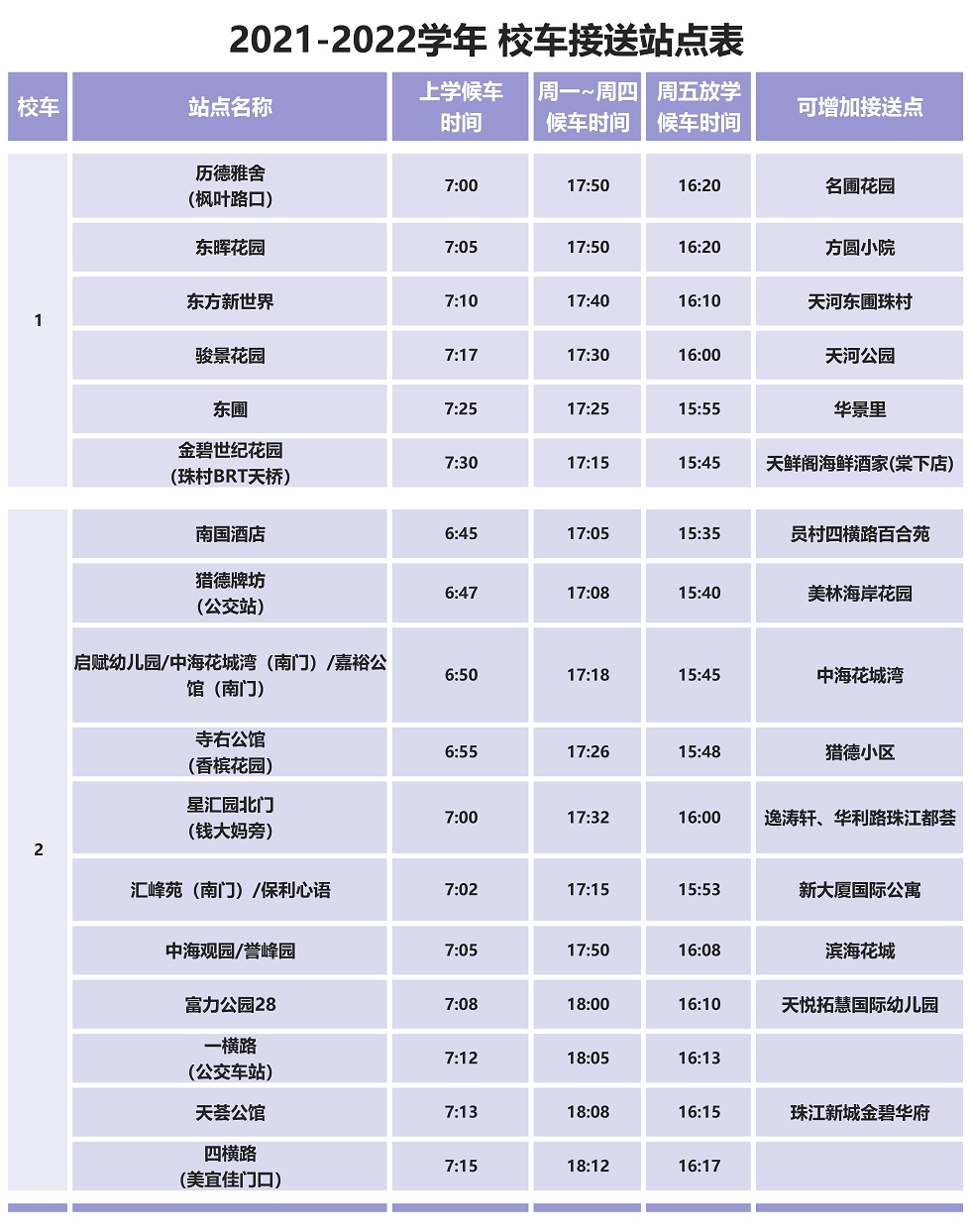 中黄外国语实验学校校车安排